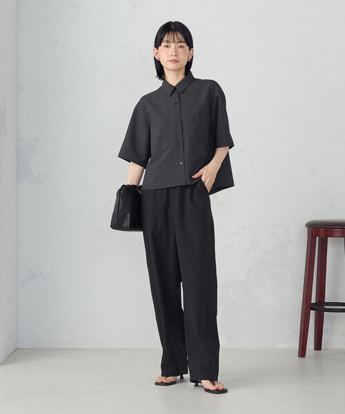 COMME CA ISM（コムサイズム）の「クロップド 半袖シャツ（シャツ/ブラウス・レディース・サックスブルー/ホワイト/チャコール・MEDIUM/LARGE）」の19枚目の写真