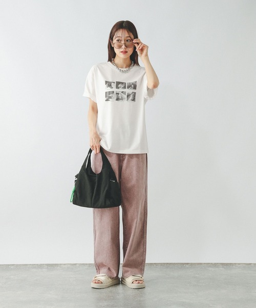 GLOBAL WORK(グローバルワーク)の「ヘビロッTEEアソートプリント/577891(Tシャツ/カットソー・レディース・ホワイト系1/ホワイト系2/ホワイト系3/ホワイト系5/ホワイト系4/スミクロ・MEDIUM/LARGE)」の7枚目の写真