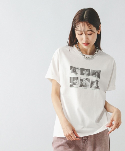 GLOBAL WORK(グローバルワーク)の「ヘビロッTEEアソートプリント/577891(Tシャツ/カットソー・レディース・ホワイト系1/ホワイト系2/ホワイト系3/ホワイト系5/ホワイト系4/スミクロ・MEDIUM/LARGE)」の9枚目の写真