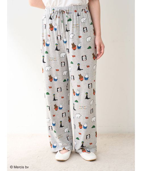 【完売品】ジェラートピケ　【Dick Bruna】【接触冷感】総柄ロングパンツ Dick Bruna】【接触冷感】総柄ロングパンツ（ルームウェア