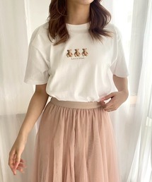 アニマルプリントデザイン半袖Tシャツ
