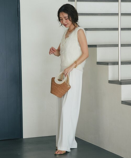 La boutique BonBon（ラブティックボンボン）の「【最強モテニット】ロングフェザー前後2WAYニットベスト（ベスト・レディース・ライトグレー/オフホワイト/ピンク・FREE）」の18枚目の写真