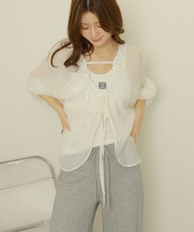 2way conscious sheer tops /2wayコンシャスシアー長袖トップス