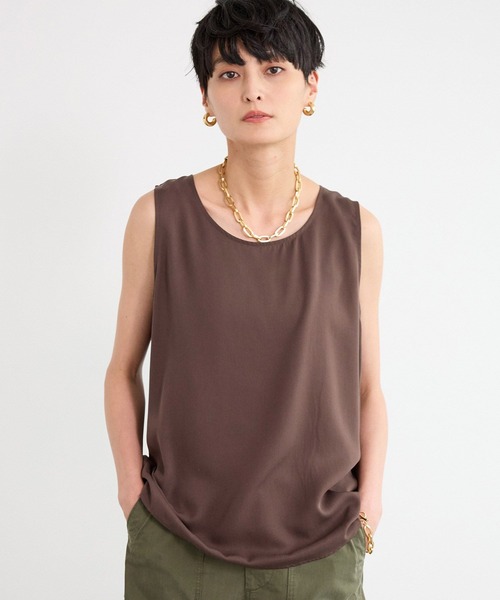 BARNYARDSTORM（バンヤードストーム）の「BARNYARDSTORM / フィブリルノースリプルオーバー＜セットアップ対応＞（タンクトップ・レディース・カーキ/ブラウン・FREE）」の9枚目の写真