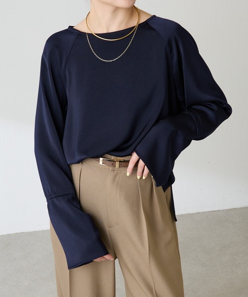 セール】袖フレアサテンTブラウス（シャツ/ブラウス）｜COLLAGE