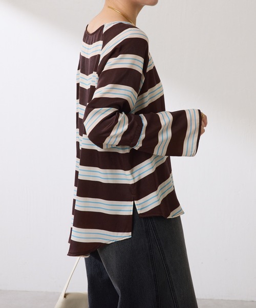 「COLLAGE GALLARDAGALANTE」 長袖ブラウス FREE ブラウン レディース COLLAGE GALLARDAGALANTE ブラウス シャツ ヴィンテージライクV