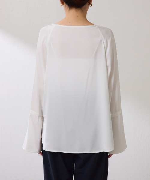 【新品】COLLAGE GALLARDAGALANTE 袖フレアサテンTブラウス 袖フレアサテンTブラウス（シャツ/ブラウス）｜COLLAGE