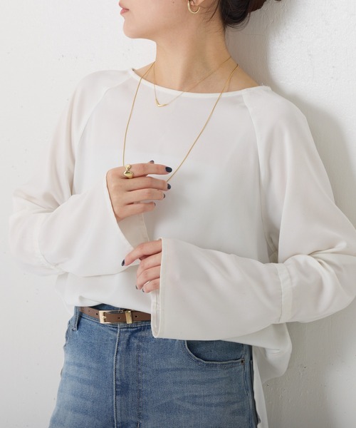 セール】袖フレアサテンTブラウス（シャツ/ブラウス）｜COLLAGE