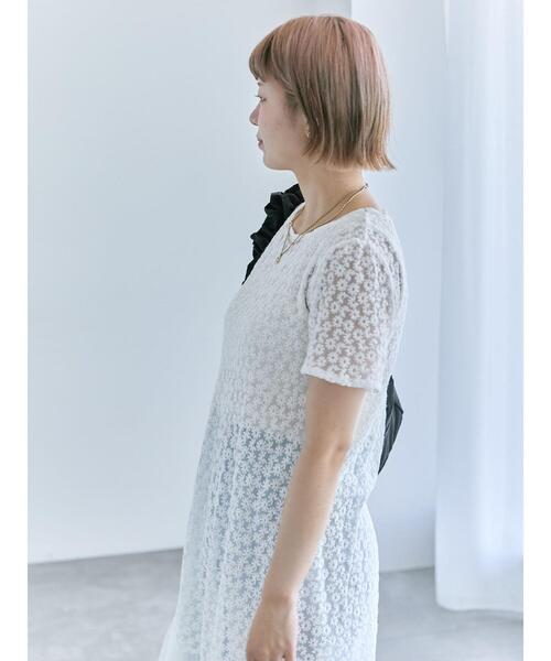ehka sopo(エヘカソポ)の「◎レース切り替えワンピース(ワンピース・レディース・オフホワイト/ブラック/キナリ・F)」の21枚目の写真