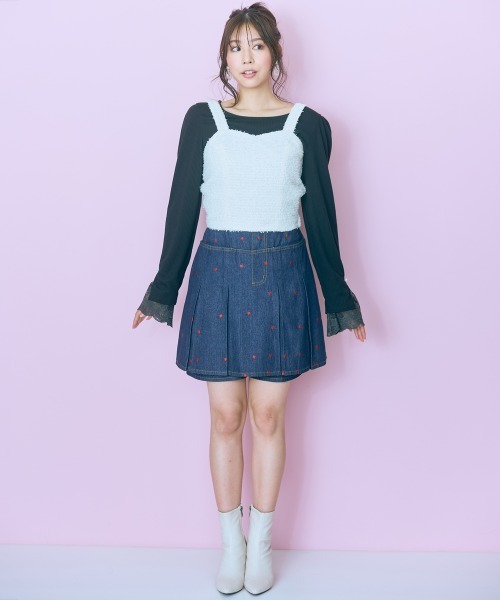 marun（マルン）の「＜大きいサイズ＞ツイード調ビスチェ marun（ベスト・レディース・ネイビー/アイボリー・5L/4L/3L/LL/L）」の5枚目の写真