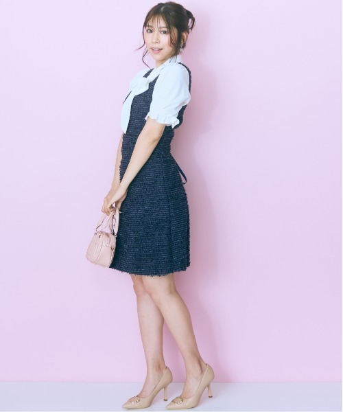 marun（マルン）の「＜大きいサイズ＞ツイード調ビスチェ marun（ベスト・レディース・ネイビー/アイボリー・5L/4L/3L/LL/L）」の14枚目の写真