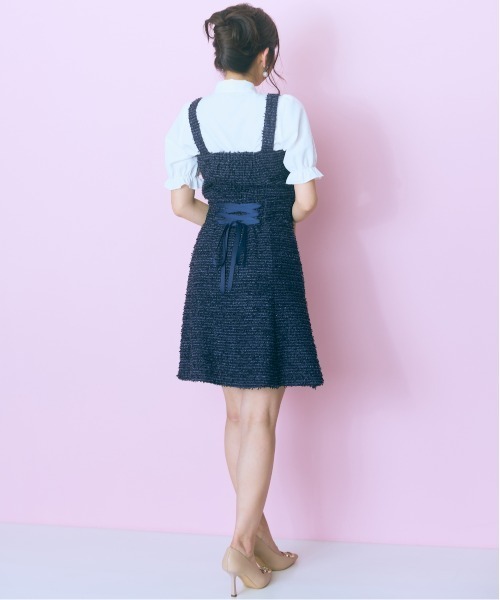 marun（マルン）の「＜大きいサイズ＞ツイード調ビスチェ marun（ベスト・レディース・ネイビー/アイボリー・5L/4L/3L/LL/L）」の16枚目の写真