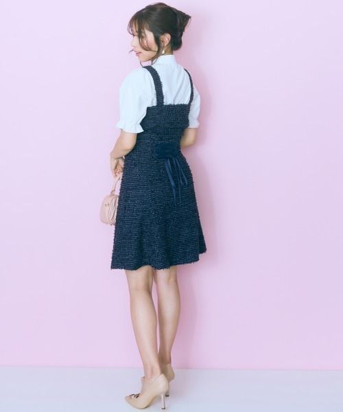 marun（マルン）の「＜大きいサイズ＞ツイード調ビスチェ marun（ベスト・レディース・ネイビー/アイボリー・5L/4L/3L/LL/L）」の18枚目の写真