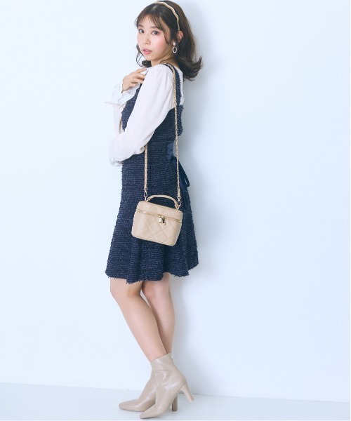 marun（マルン）の「＜大きいサイズ＞ツイード調ビスチェ marun（ベスト・レディース・ネイビー/アイボリー・5L/4L/3L/LL/L）」の21枚目の写真