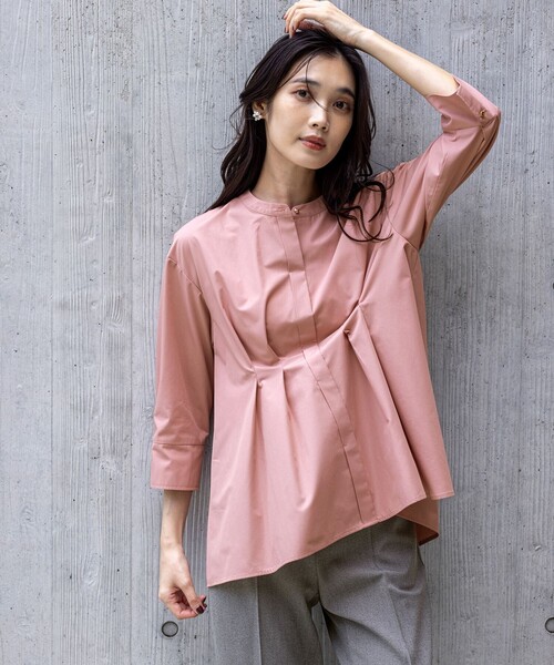 ANY SIS(エニィスィス)の「ウエストタックチュニック ブラウス(シャツ/ブラウス・レディース・ピンク系/パイングリーン系/ダルブルー系・MEDIUM)」の1枚目の写真