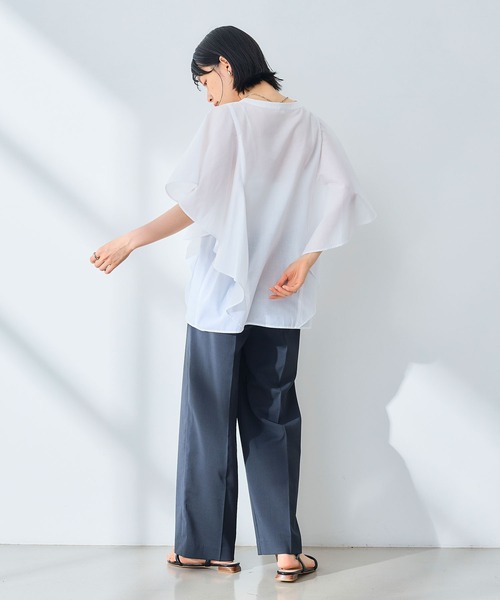 CROSS FUNCTION（クロスファンクション）の「《UV/通気性》サマ美え センタープレスストレートワイドパンツ【CROSS FUNCTION/クロスファンクション】（スラックス・レディース・ダークブラウン/チャコールグレー・LL/L/M）」の21枚目の写真