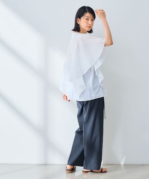 CROSS FUNCTION（クロスファンクション）の「《UV/通気性》サマ美え センタープレスストレートワイドパンツ【CROSS FUNCTION/クロスファンクション】（スラックス・レディース・ダークブラウン/チャコールグレー・LL/L/M）」の22枚目の写真