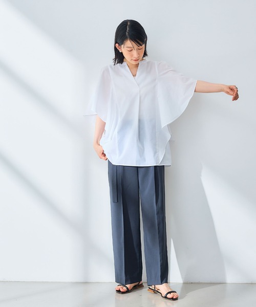 CROSS FUNCTION（クロスファンクション）の「《UV/通気性》サマ美え センタープレスストレートワイドパンツ【CROSS FUNCTION/クロスファンクション】（スラックス・レディース・ダークブラウン/チャコールグレー・LL/L/M）」の19枚目の写真