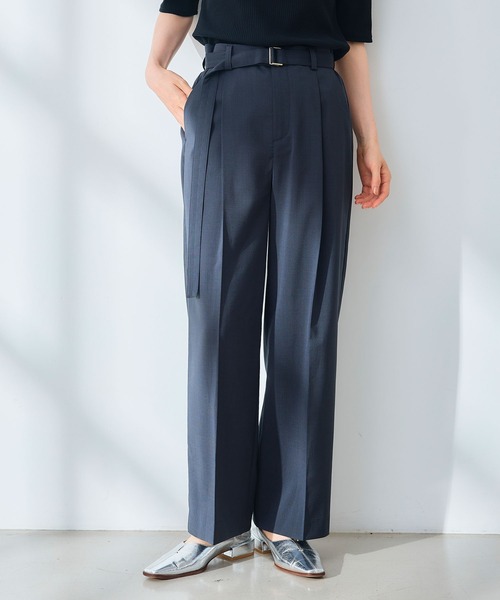 CROSS FUNCTION（クロスファンクション）の「《UV/通気性》サマ美え センタープレスストレートワイドパンツ【CROSS FUNCTION/クロスファンクション】（スラックス・レディース・ダークブラウン/チャコールグレー・LL/L/M）」の7枚目の写真