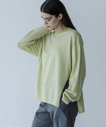MEYAME カットソー MEYAME / メヤメ] オーガニックコットン ボーダー クルーネックT