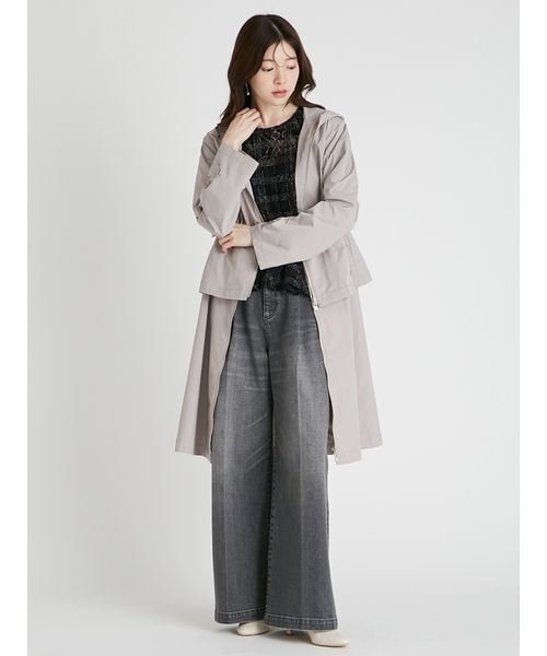 CELFORD（セルフォード）の「2WAY フーディーコート（その他アウター・レディース・ブラック/アイボリー/グレイッシュベージュ・38/36）」の3枚目の写真