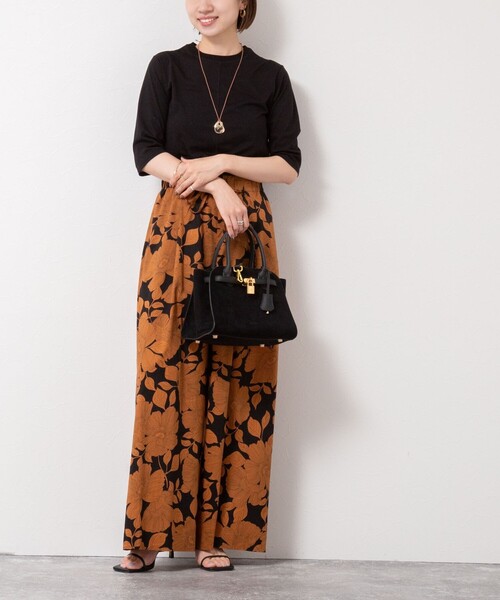 NOLLEY’S（ノーリーズ）の「綿ナイロンシアー6分袖プルオーバーカットソー（Tシャツ/カットソー・レディース・オレンジ/ブラック/キナリ・FREE）」の7枚目の写真