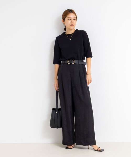 NOLLEY’S（ノーリーズ）の「綿ナイロンシアー6分袖プルオーバーカットソー（Tシャツ/カットソー・レディース・オレンジ/ブラック/キナリ・FREE）」の11枚目の写真