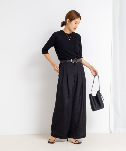 NOLLEY’S（ノーリーズ）の「綿ナイロンシアー6分袖プルオーバーカットソー（Tシャツ/カットソー・レディース・オレンジ/ブラック/キナリ・FREE）」の12枚目の写真