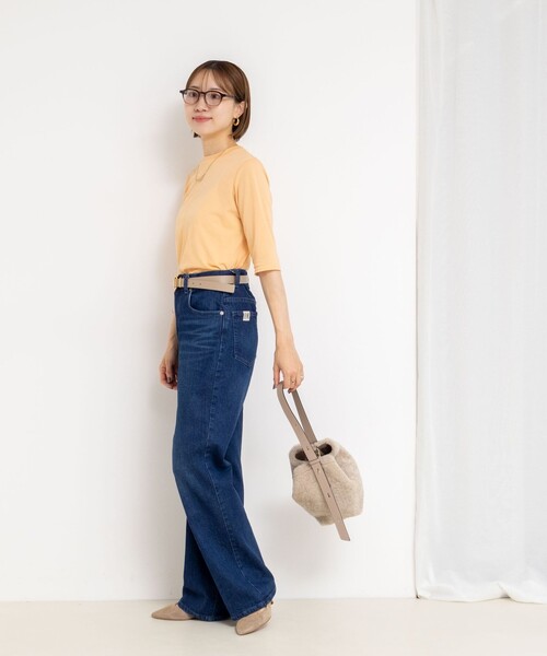 NOLLEY’S（ノーリーズ）の「綿ナイロンシアー6分袖プルオーバーカットソー（Tシャツ/カットソー・レディース・オレンジ/ブラック/キナリ・FREE）」の14枚目の写真