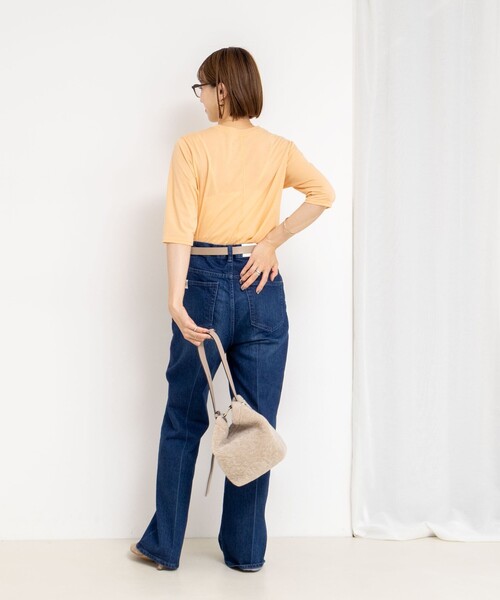 NOLLEY’S（ノーリーズ）の「綿ナイロンシアー6分袖プルオーバーカットソー（Tシャツ/カットソー・レディース・オレンジ/ブラック/キナリ・FREE）」の15枚目の写真