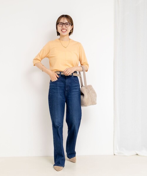 NOLLEY’S（ノーリーズ）の「綿ナイロンシアー6分袖プルオーバーカットソー（Tシャツ/カットソー・レディース・オレンジ/ブラック/キナリ・FREE）」の17枚目の写真