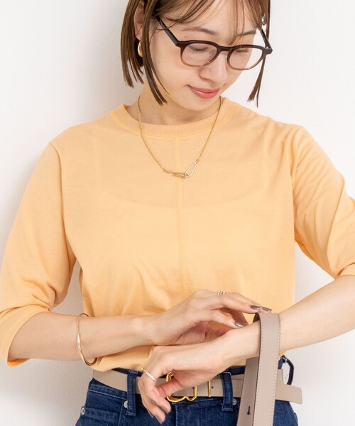 NOLLEY’S（ノーリーズ）の「綿ナイロンシアー6分袖プルオーバーカットソー（Tシャツ/カットソー・レディース・オレンジ/ブラック/キナリ・FREE）」の20枚目の写真