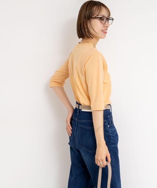 NOLLEY’S（ノーリーズ）の「綿ナイロンシアー6分袖プルオーバーカットソー（Tシャツ/カットソー・レディース・オレンジ/ブラック/キナリ・FREE）」の22枚目の写真