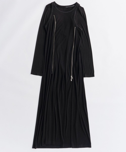 Front Zip Layered Dress/フロントジップレイヤードワンピース
