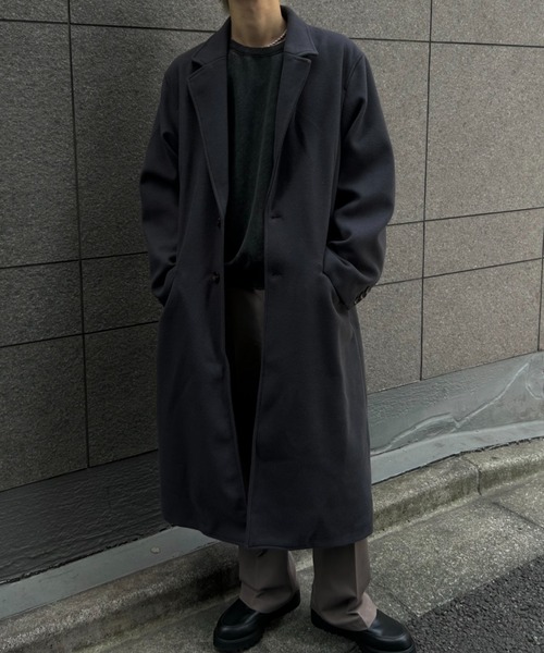 CREARE -LINO-(クレアーレリノ)の「フェイクウールチェスターコート(チェスターコート・メンズ・チャコール/ベージュ・M/L/XL)」の13枚目の写真