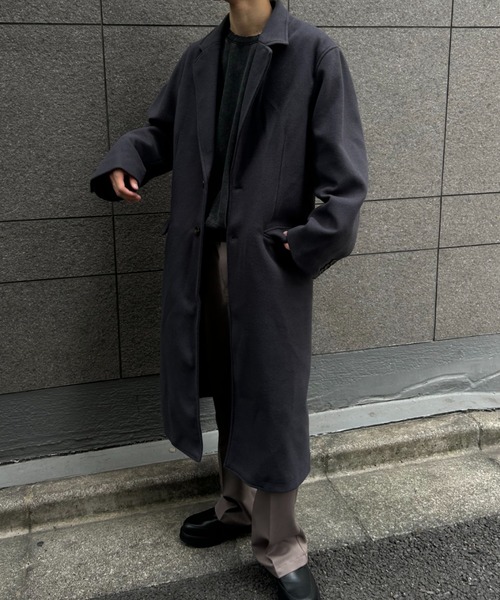 CREARE -LINO-(クレアーレリノ)の「フェイクウールチェスターコート(チェスターコート・メンズ・チャコール/ベージュ・M/L/XL)」の16枚目の写真