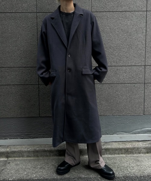 CREARE -LINO-(クレアーレリノ)の「フェイクウールチェスターコート(チェスターコート・メンズ・チャコール/ベージュ・M/L/XL)」の21枚目の写真