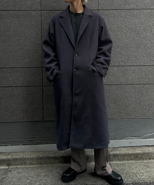 CREARE -LINO-(クレアーレリノ)の「フェイクウールチェスターコート(チェスターコート・メンズ・チャコール/ベージュ・M/L/XL)」の22枚目の写真