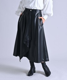 Anside（アンサイド）の「エコレザーラップラッフルスカート（スカート）」