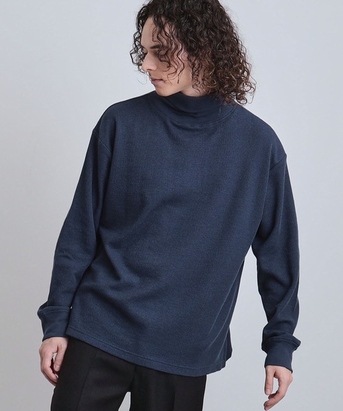 tk.TAKEO KIKUCHI(ティーケータケオキクチ)の「ワッフルタートルカットソー(Tシャツ/カットソー・メンズ・ブラック/ホワイト/ネイビー/ライトグレー・02/04/03)」の2枚目の写真