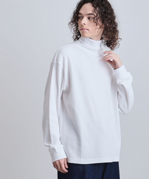 tk.TAKEO KIKUCHI(ティーケータケオキクチ)の「ワッフルタートルカットソー(Tシャツ/カットソー・メンズ・ブラック/ホワイト/ネイビー/ライトグレー・02/04/03)」の3枚目の写真