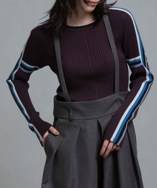 MARECHAL TERRE（マルシャルテル）の「ハイゲージリブニット（ニット/セーター・レディース・グレー/チョコ/ブラック/アイボリー・MEDIUM）」の4枚目の写真