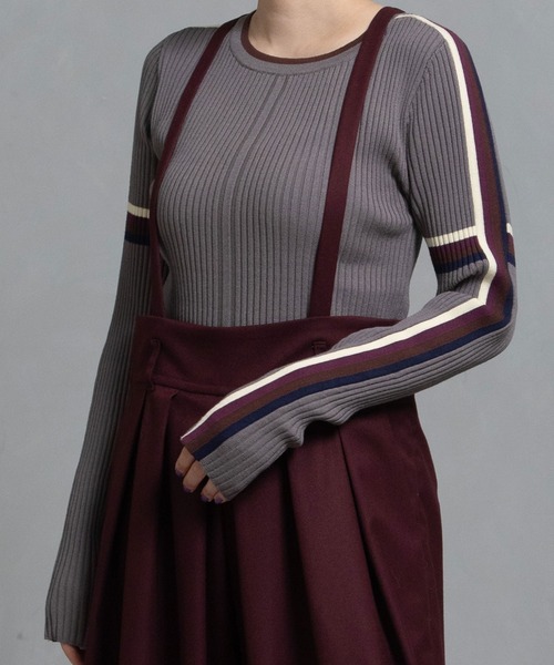 MARECHAL TERRE（マルシャルテル）の「ハイゲージリブニット（ニット/セーター・レディース・グレー/チョコ/ブラック/アイボリー・MEDIUM）」の2枚目の写真