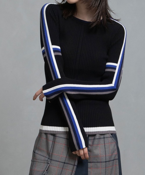 MARECHAL TERRE（マルシャルテル）の「ハイゲージリブニット（ニット/セーター・レディース・グレー/チョコ/ブラック/アイボリー・MEDIUM）」の3枚目の写真