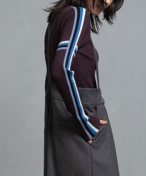 MARECHAL TERRE（マルシャルテル）の「ハイゲージリブニット（ニット/セーター・レディース・グレー/チョコ/ブラック/アイボリー・MEDIUM）」の5枚目の写真