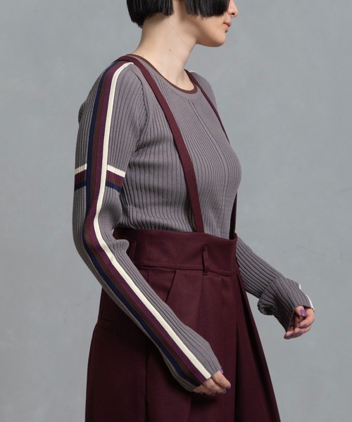 MARECHAL TERRE（マルシャルテル）の「ハイゲージリブニット（ニット/セーター・レディース・グレー/チョコ/ブラック/アイボリー・MEDIUM）」の9枚目の写真