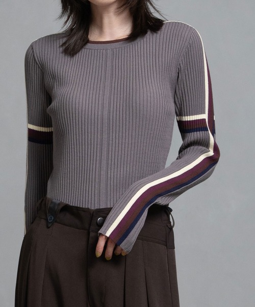 MARECHAL TERRE（マルシャルテル）の「ハイゲージリブニット（ニット/セーター・レディース・グレー/チョコ/ブラック/アイボリー・MEDIUM）」の13枚目の写真
