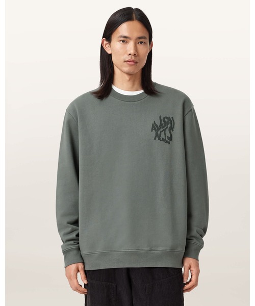ALLSAINTS(オールセインツ)の「ORLANDO RELAXED CREW NECK SWEATSHIRT | ORLANDO リラックス クルー ネック スウェットシャツ(スウェット・メンズ・グリーン系その他・XS/S/M/L)」の2枚目の写真