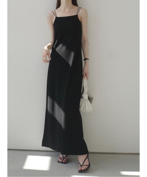 amel（エイメル）の「ダブルストラップキャミドレス（ワンピース・レディース・ブラック・FREE）」の3枚目の写真