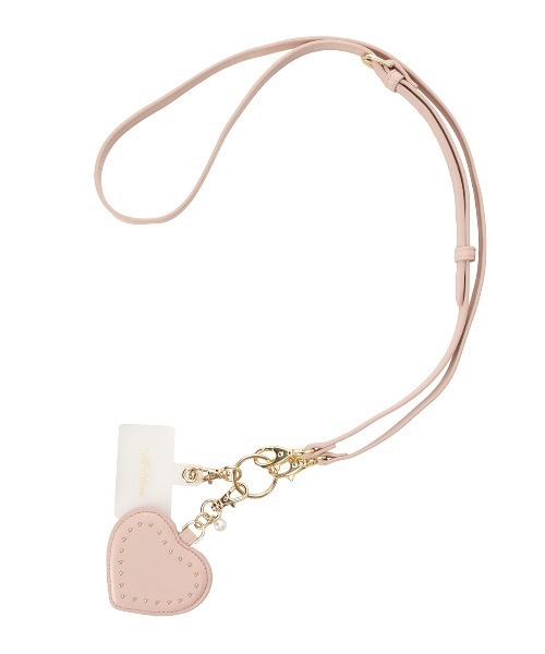 Samantha Thavasa Petit Choice（サマンサタバサ　プチチョイス）の「ハートコレクション スマホストラップ（スマホケース/カバー・レディース・オフホワイト/オールドローズ系/ピンクベージュ・FREE）」の2枚目の写真